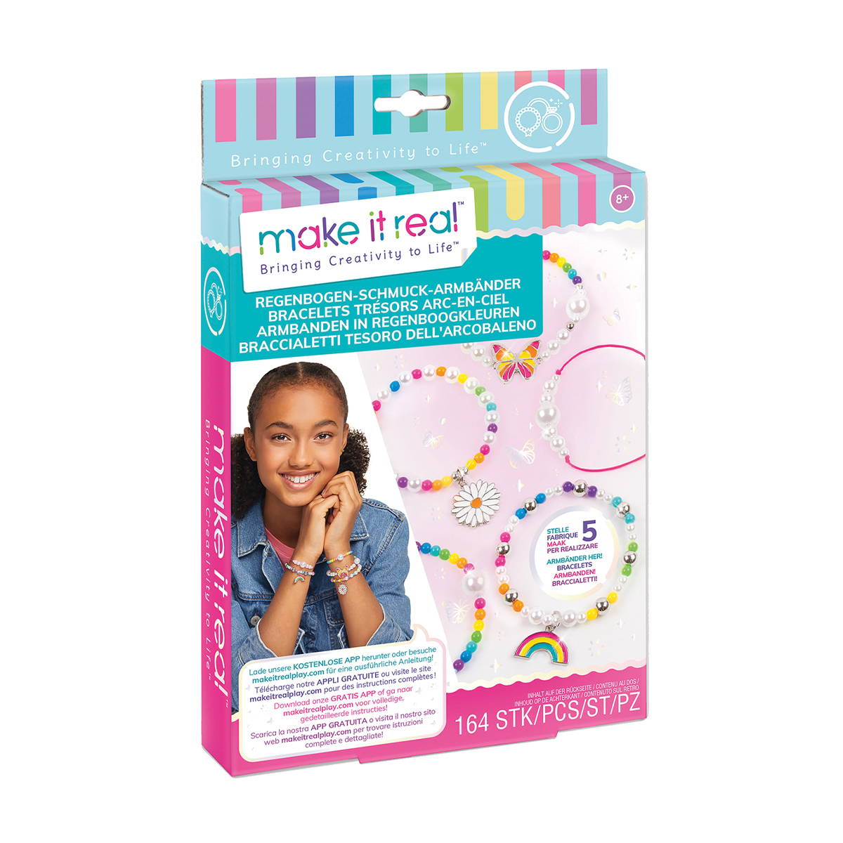 

Набір для створення шарм-браслетів Make it Real Райдужні скарби, від 8 років, 3.5*16*24.5 см (MR1216)