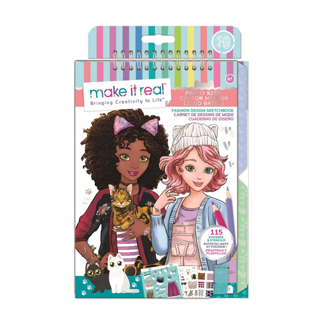 

Блокнот з трафаретами Make it Real Гарненька кицюня, від 6 років, 29*18 см (MR3204)