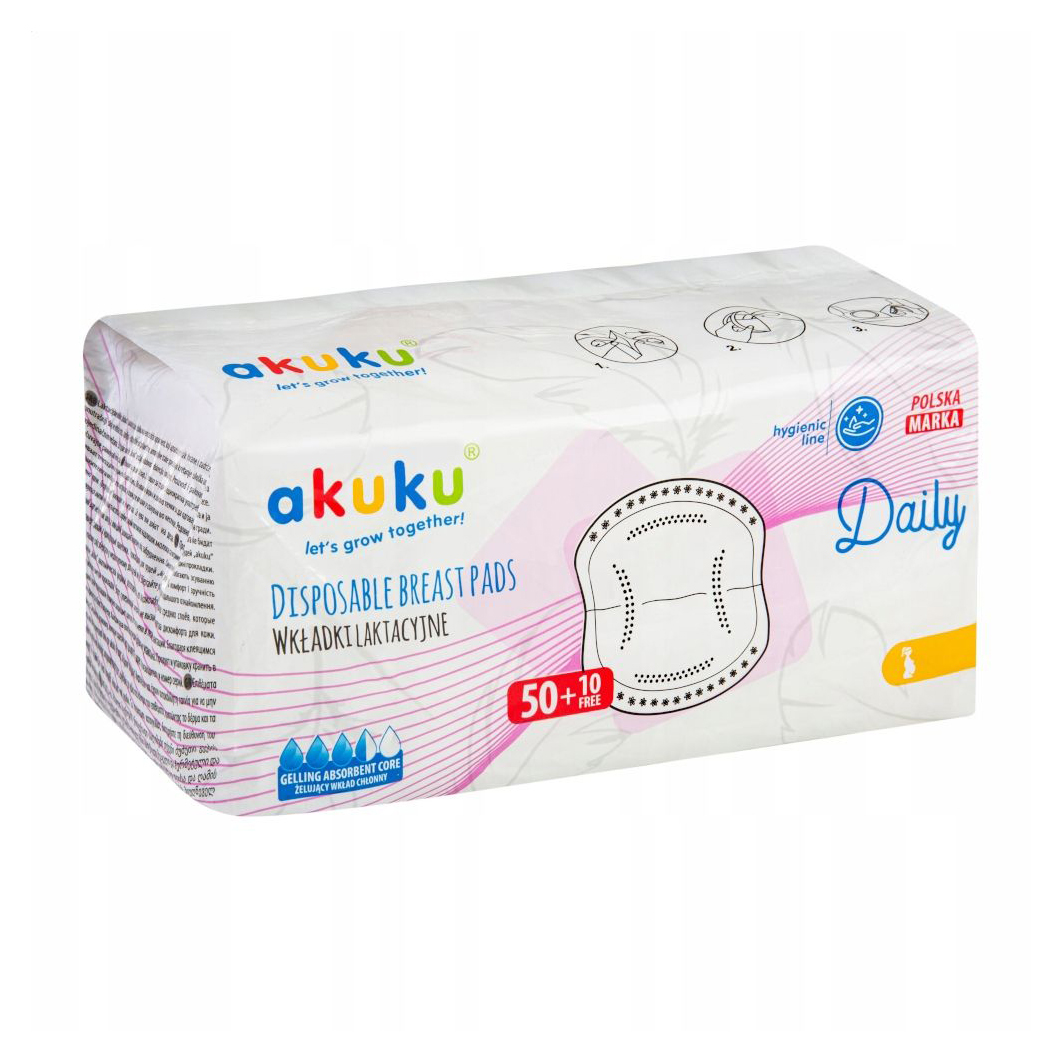 

Лактаційні вкладиші для грудей Akuku, 60 шт