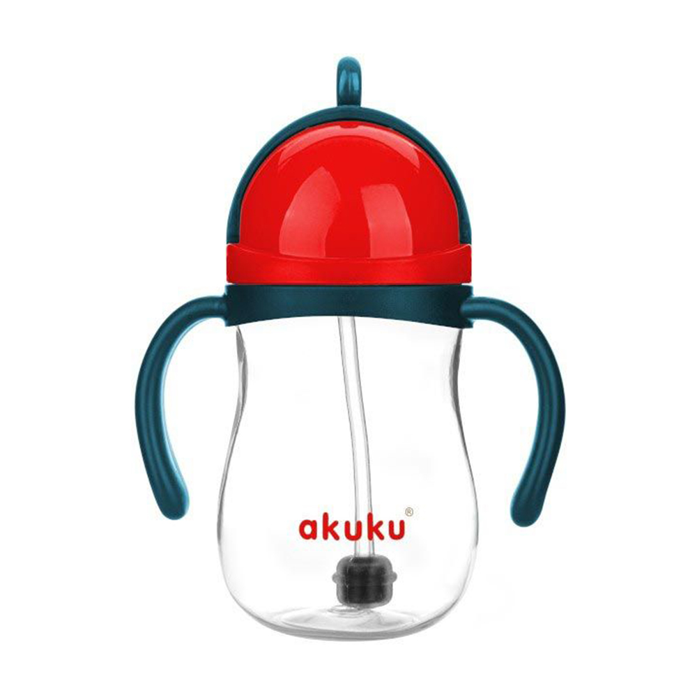 

Поїльник Akuku з ручками та соломинкою, синьо-червоний, від 9 місяців, 280 мл (A0164)