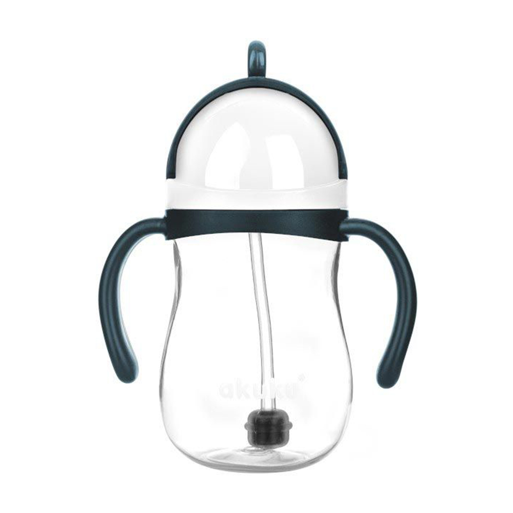 

Поїльник Akuku з ручками та соломинкою, синьо-сірий, від 9 місяців, 280 мл (A0166)