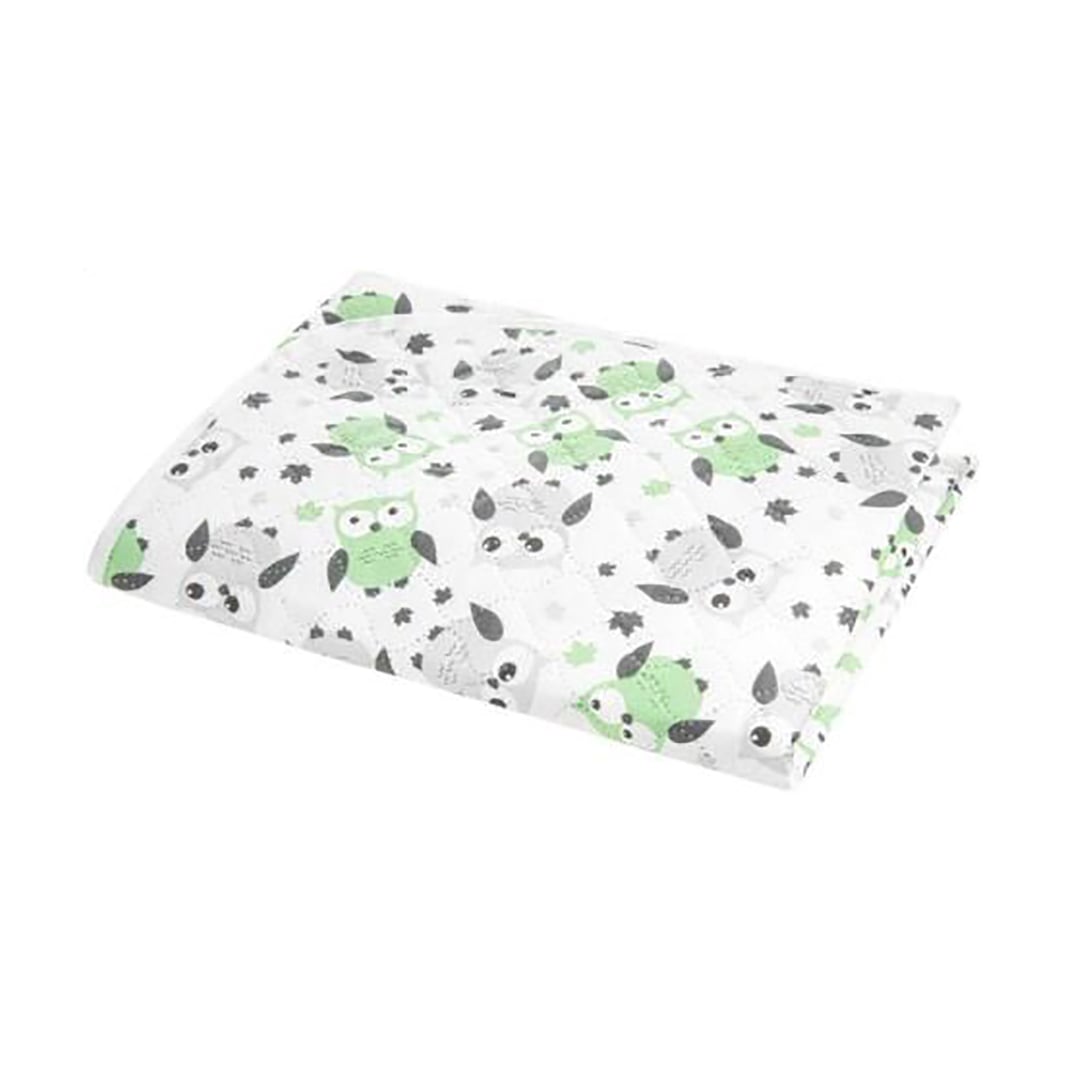 

Дитяча пелюшка Akuku 55*70 см, сірі/зелені сови (A0258)