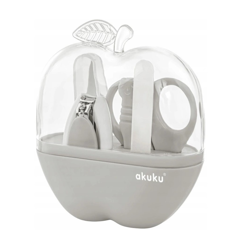 

Манікюрний набір для дітей Akuku Яблуко, сірий (ножиці, 1 шт + щипчики, 1 шт + пилка, 1 шт + пінцет, 2 шт) (A0473)