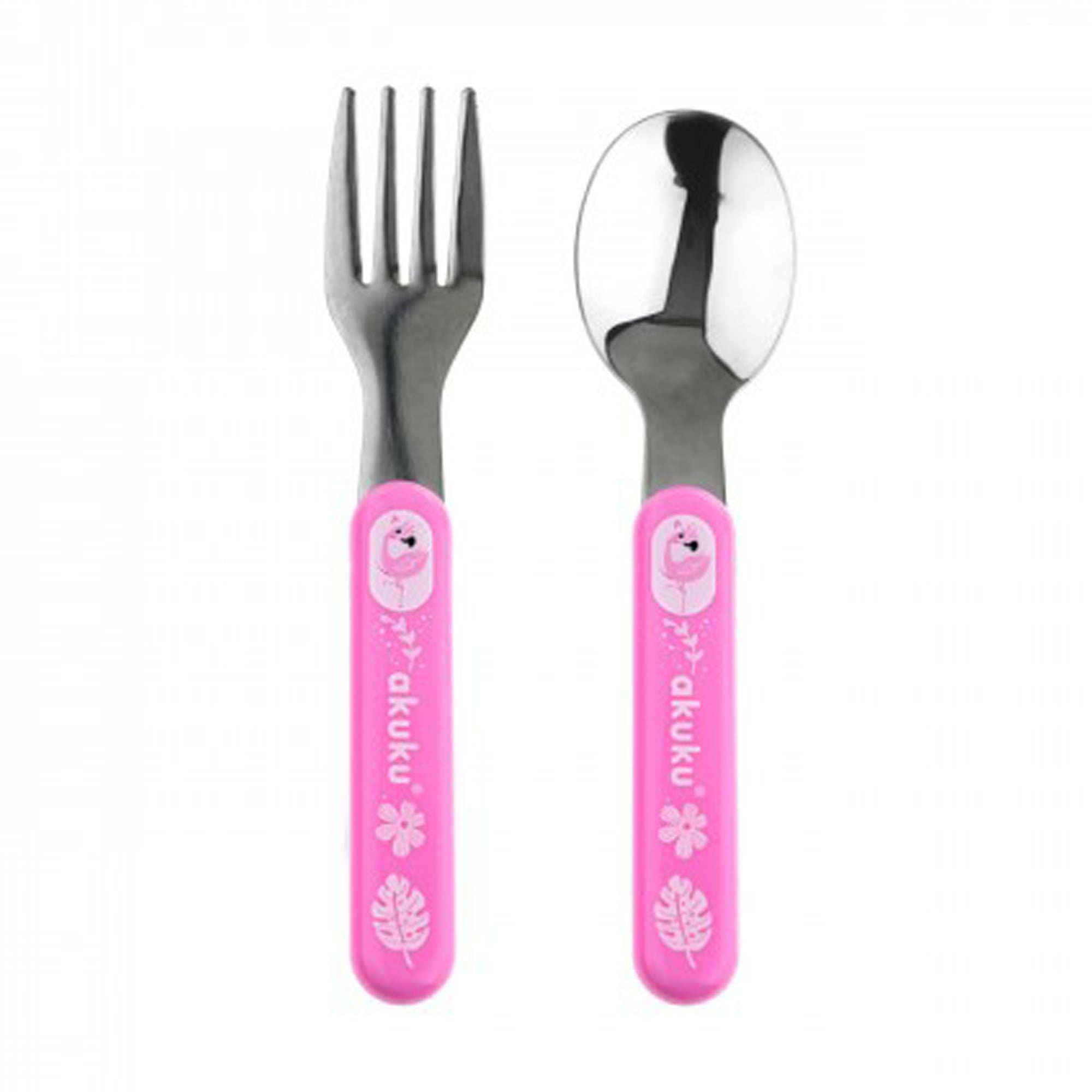 

Дитячий набір ложка та виделка для годування Akuku Фламінго, від 1 року, рожевий, 2 шт (A0101)