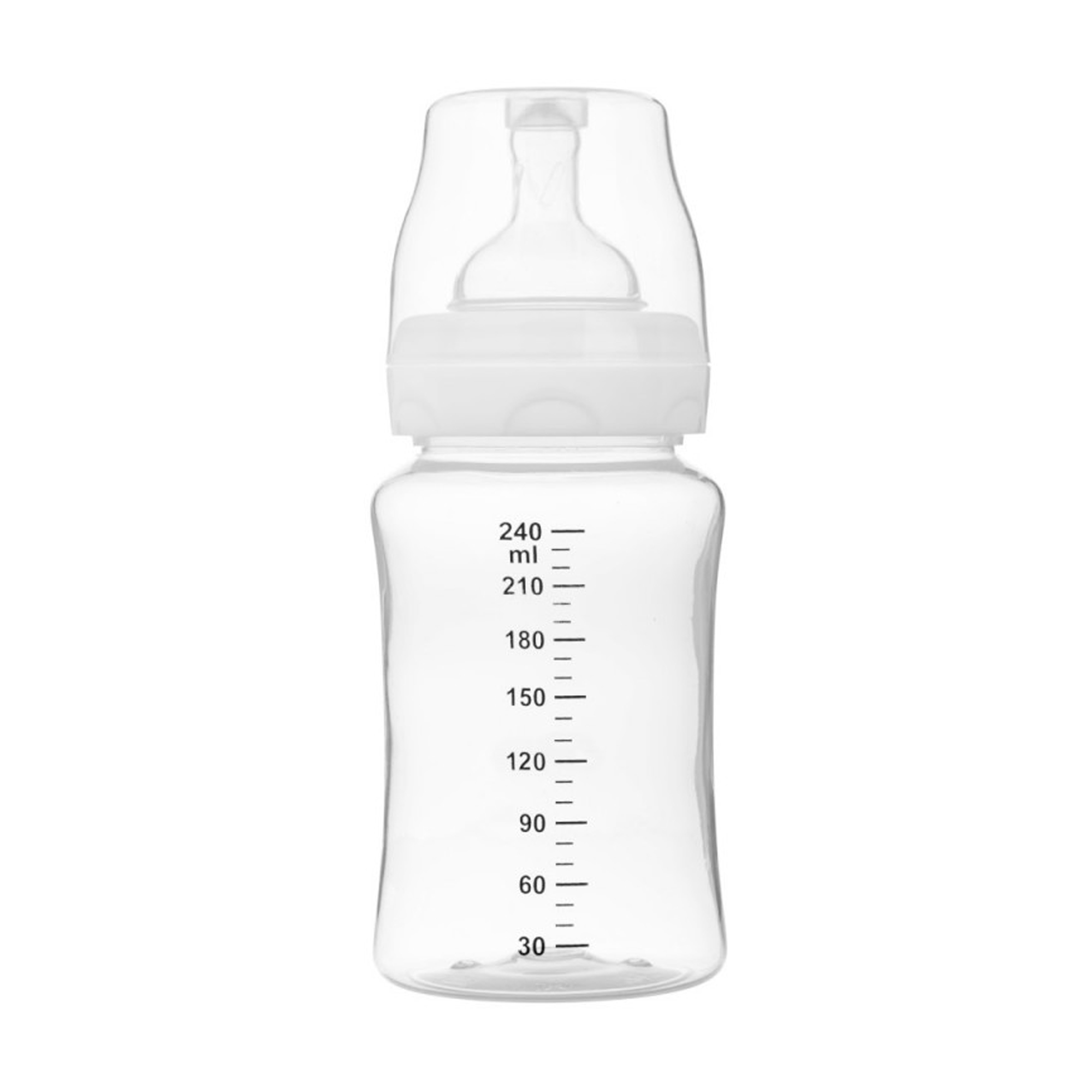 

Дитяча пляшечка для годування Akuku Feeding Botlle з силіконовою соскою, з народження, прозора, 240 мл (A0107)