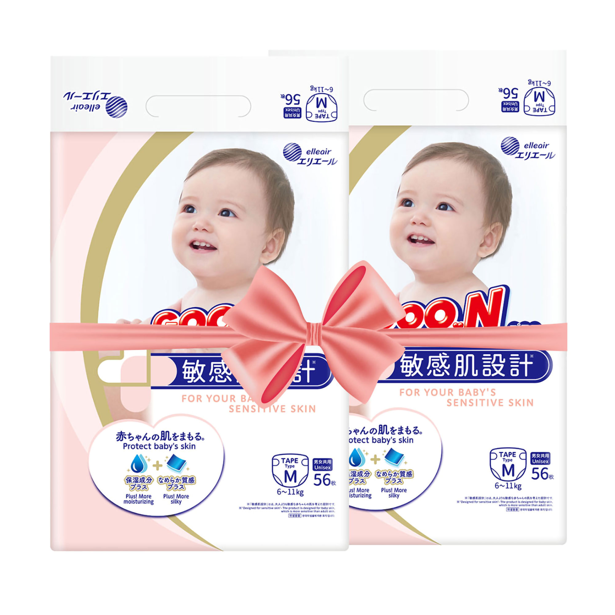 

Підгузки Goo.N Plus розмір М (6-11 кг), 2*56 шт