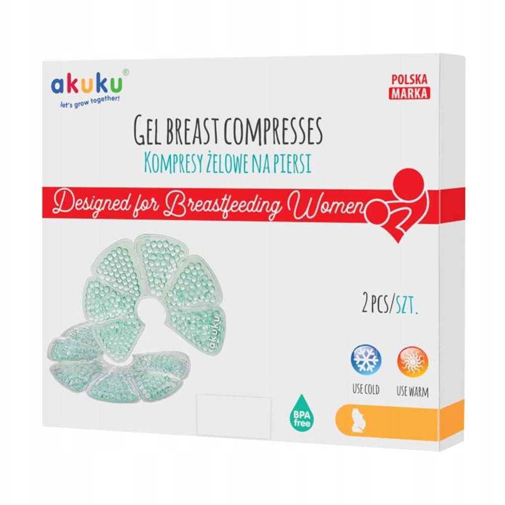 

Гелеві компреси для грудей Akuku Gel Breast Compresses, 2 шт (А0534)
