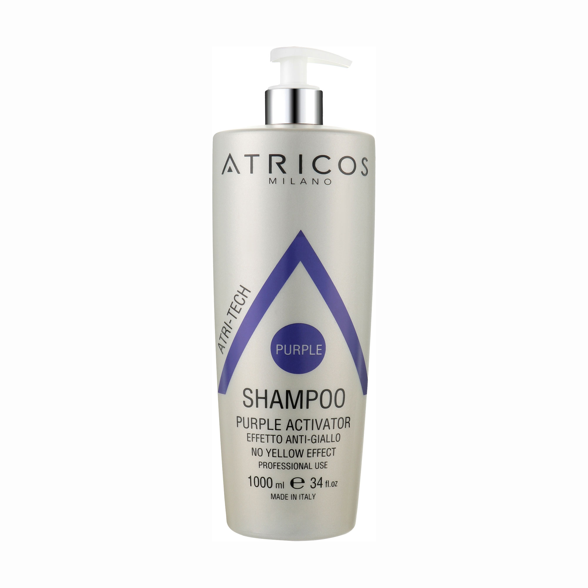 

Уцінка! Шампунь-активатор Atricos Milano Atri-Tech Purple Activator Shampoo для зменшення ефекту жовтого кольору волосся, 1 л