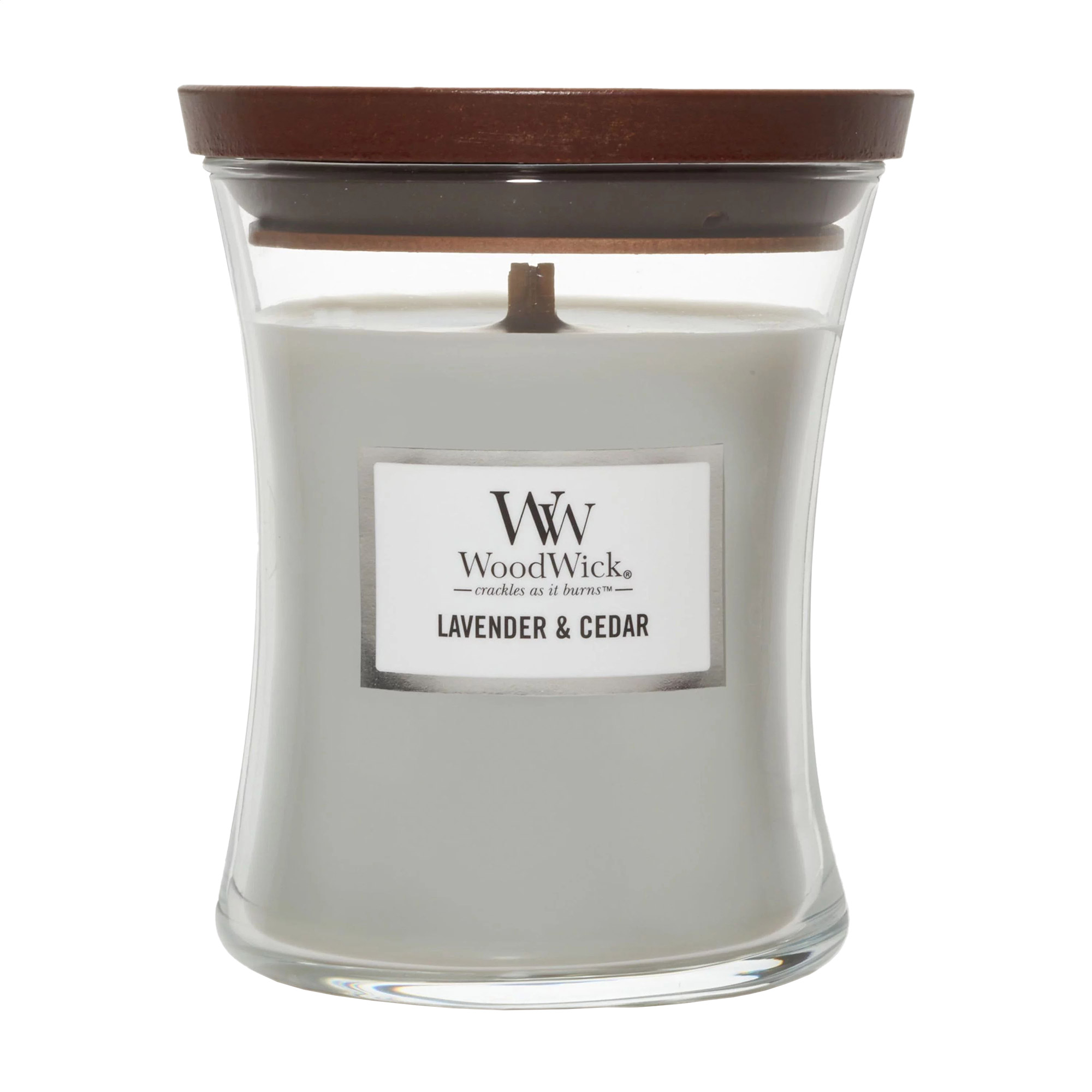 

Ароматична свічка в склянці WoodWick Hourglass Candle Medium Lavender & Cedar, 275 г