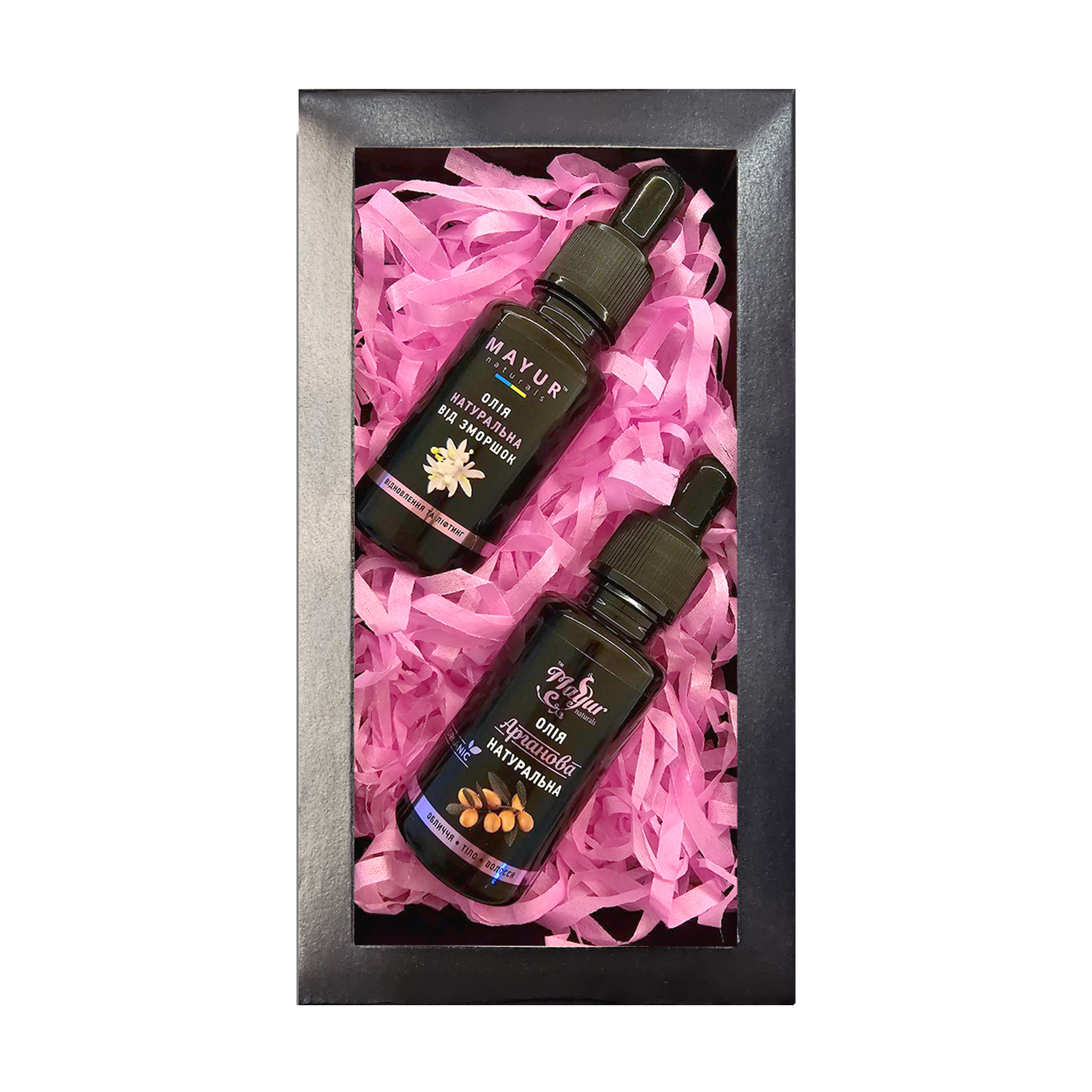 

Набір для догляду за шкірою та волоссям Mayur Омолоджувальний (арганова олія 30 мл + антивікова олія, 30 мл)