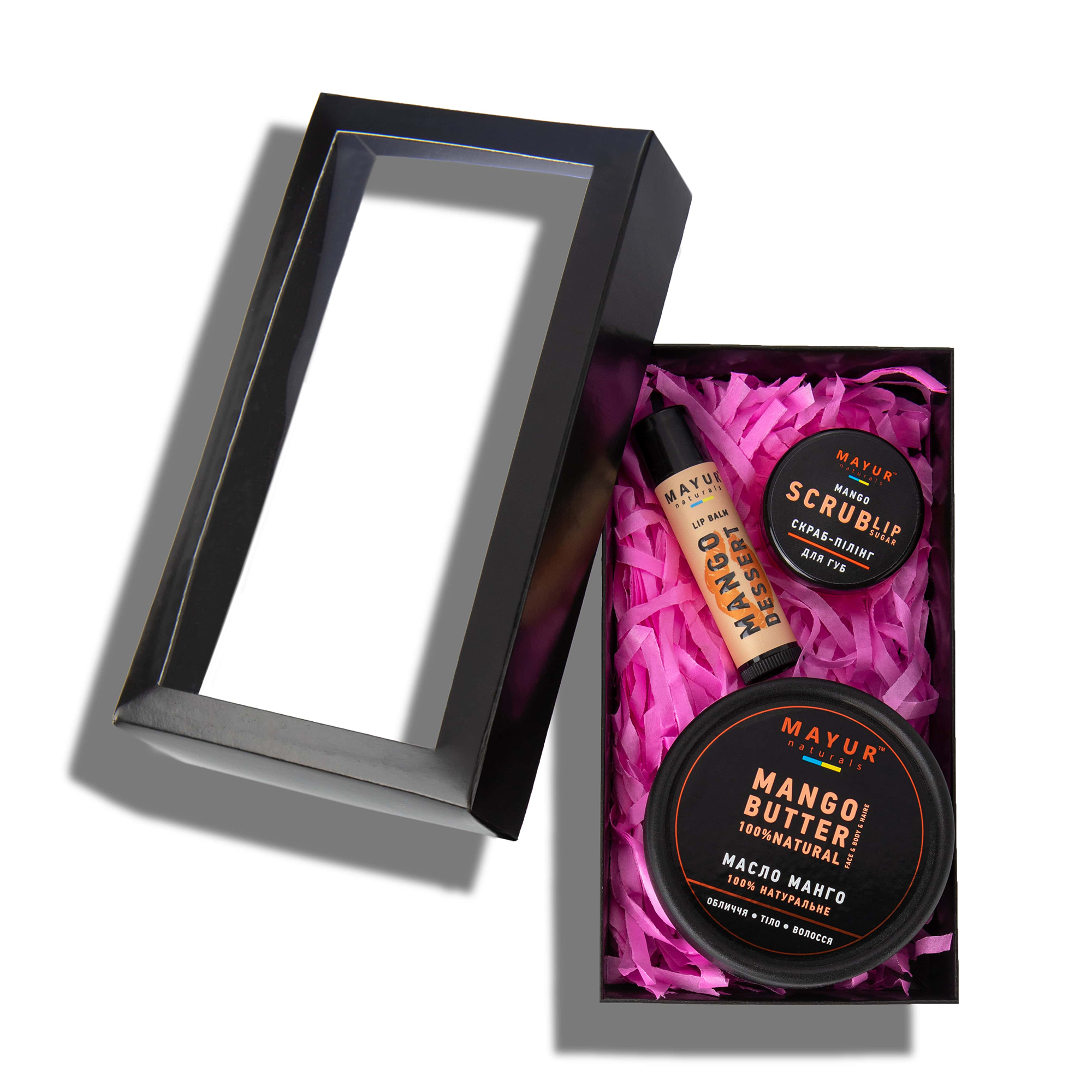 

Уцінка! Набір для обличчя Mayur Манговий десерт (гель-скраб для обличчя, 50 мл + скраб для губ, 15 г + бальзам для губ, 5 г)