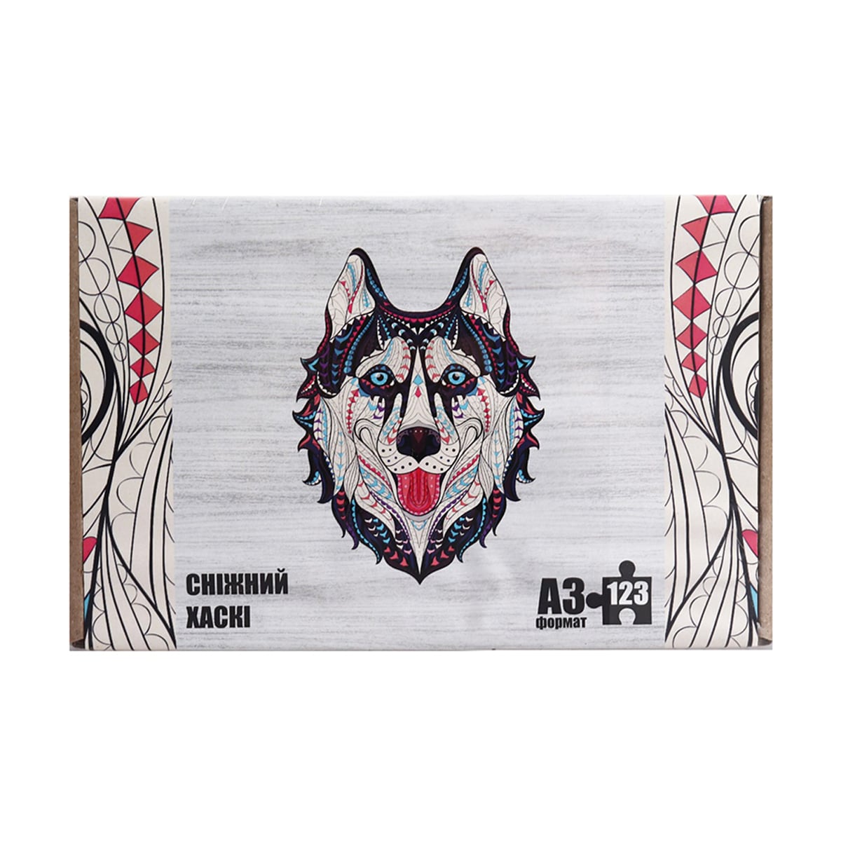 

Дитячий фігурний дерев'яний пазл PuzzleOK Сніжний Хаскі, від 6 років, 123 елементи (PuzA3-000728)