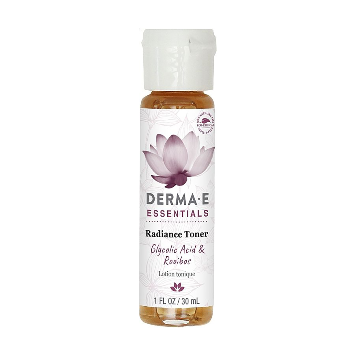 

Тонер для сяяння шкіри обличчя Derma E Essentials Radiance Toner з гліколевою кислотою й екстрактом ройбуша, 30 мл