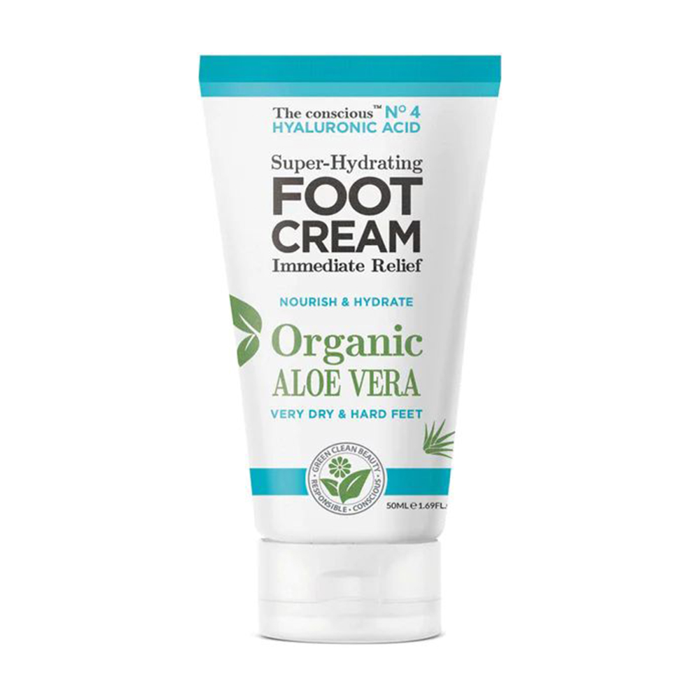 

Уцінка! Крем для ніг The Conscious 4 Hyaluronic Acid Super-Hydrating Foot Cream Organic Aloe Vera, 50 мл