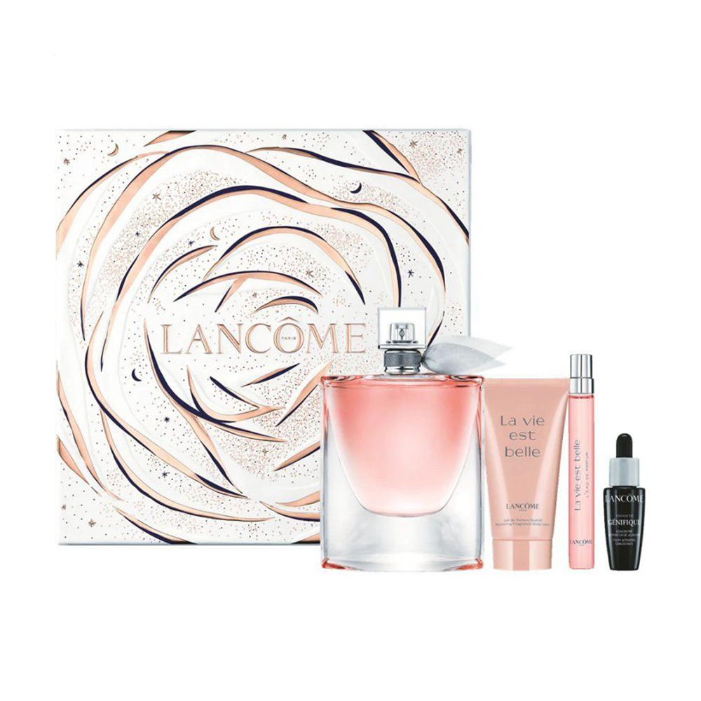 

Уцінка! Парфумований набір жіночий Lancome La Vie Est Belle (парфумована вода, 100 мл + парфумована вода, 10 мл + лосьйон для тіла, 50 мл + сироватка, 10 мл)