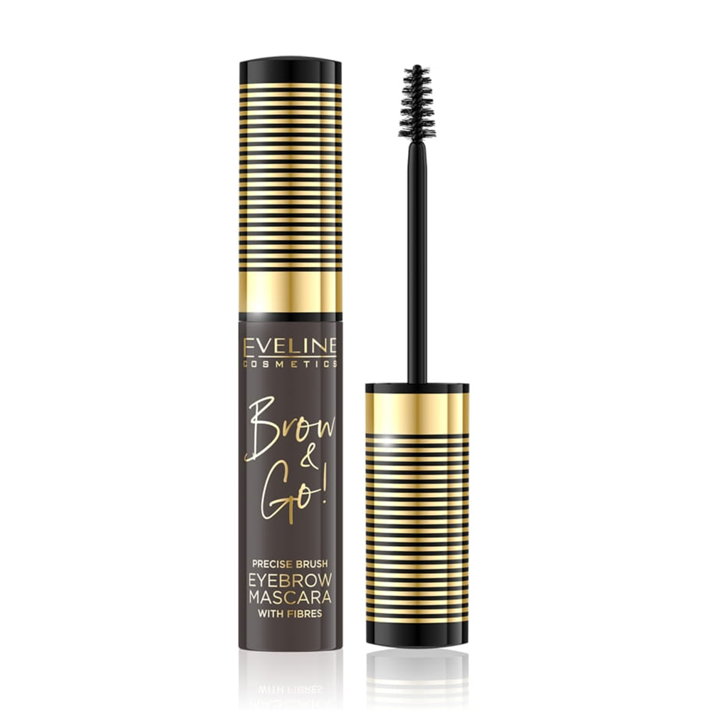 

Туш для брів Eveline Cosmetics Brow & Go! Eyebrow Mascara 02 Dark, 6 мл