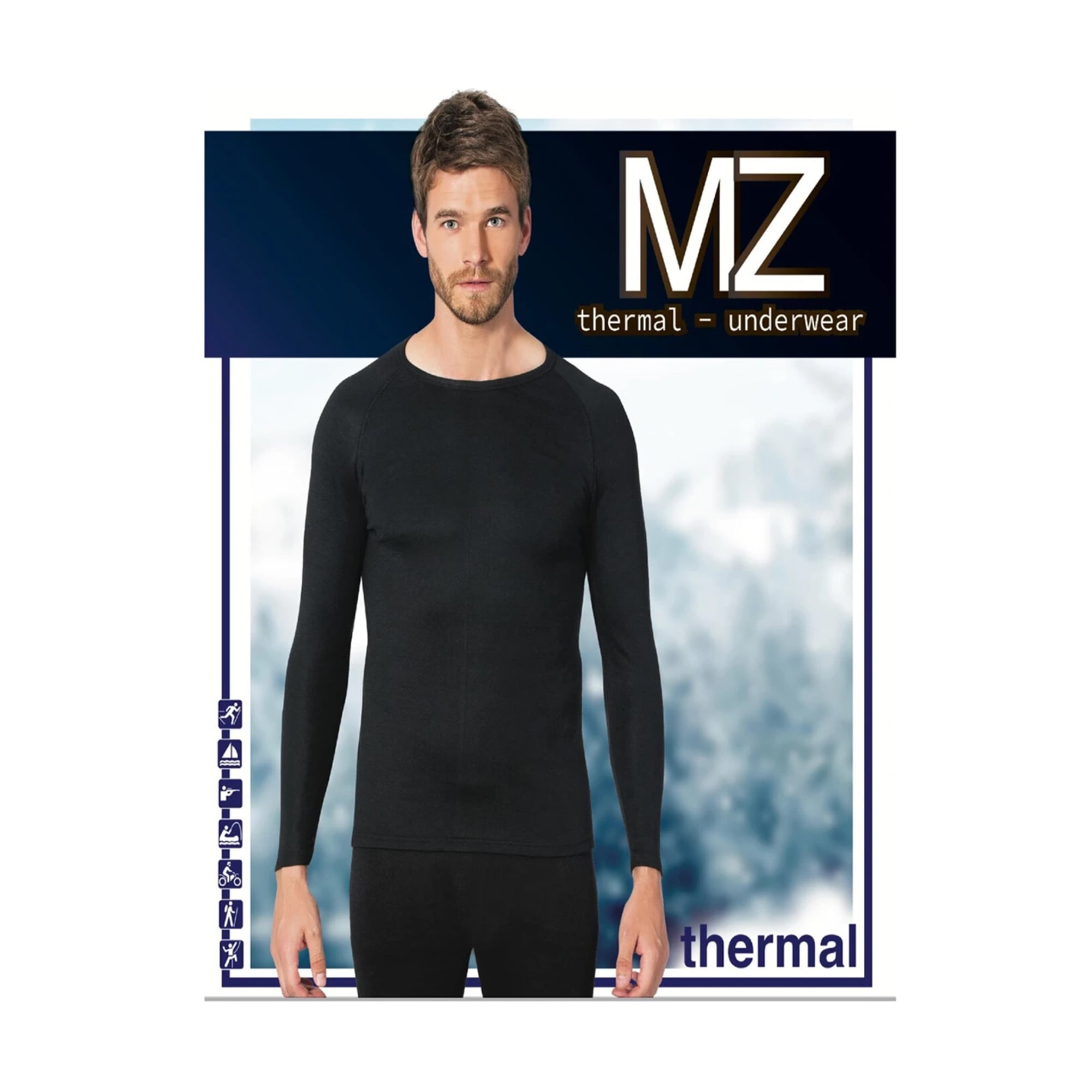 

Футболка чоловіча Modna Zona 101 термо, з довгими рукавами, чорна, розмір L/XL