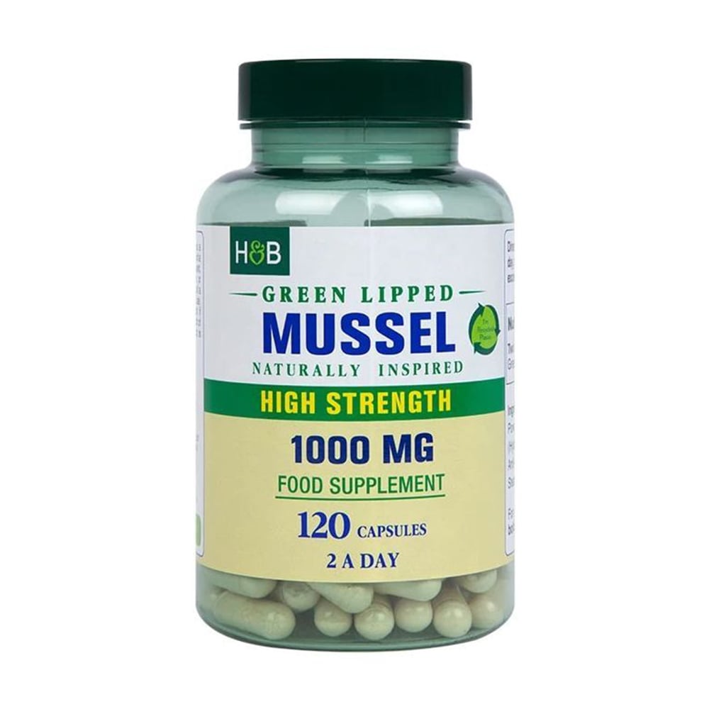 

Зелені мідії Holland & Barrett Green Lipped Mussel 500 мг, 120 капсул