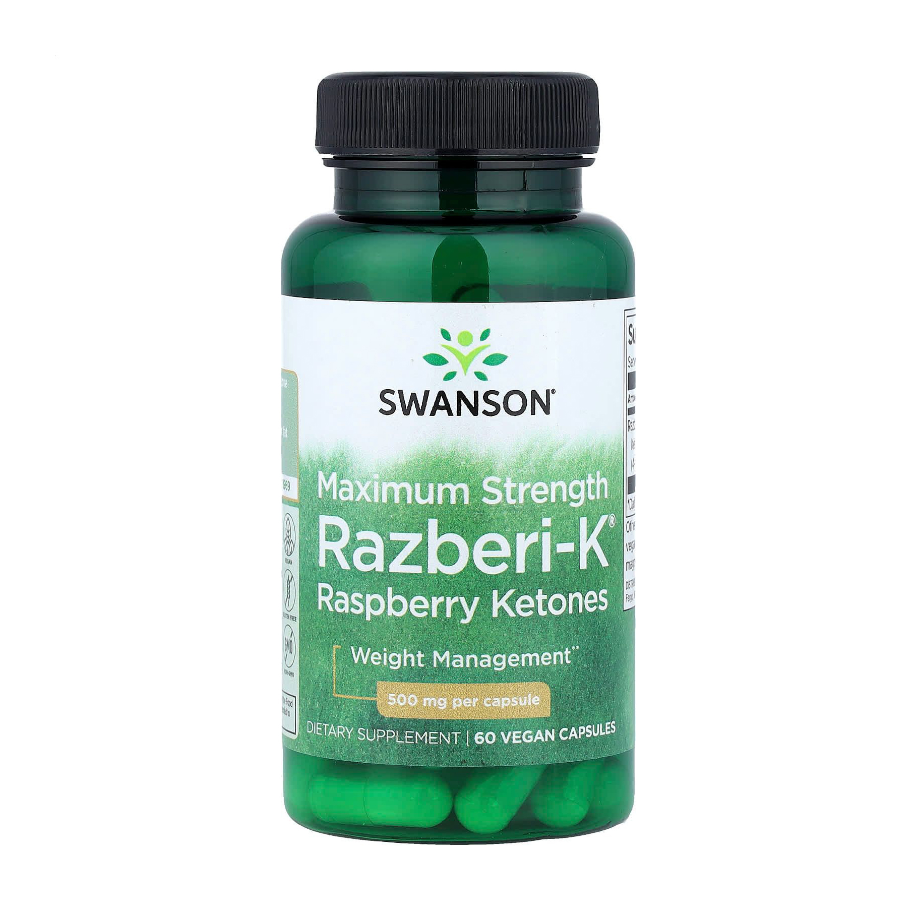 

Уцінка! Контроль ваги Swanson Maximum Strength Razberi-K Raspberry Ketones 500 мг, 60 капсул