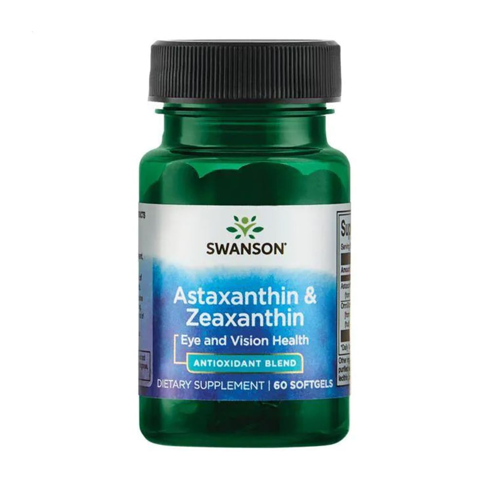 

Астаксантин та зеаксантин Swanson Astaxanthin & Zeaxanthin, 60 гелевих капсул