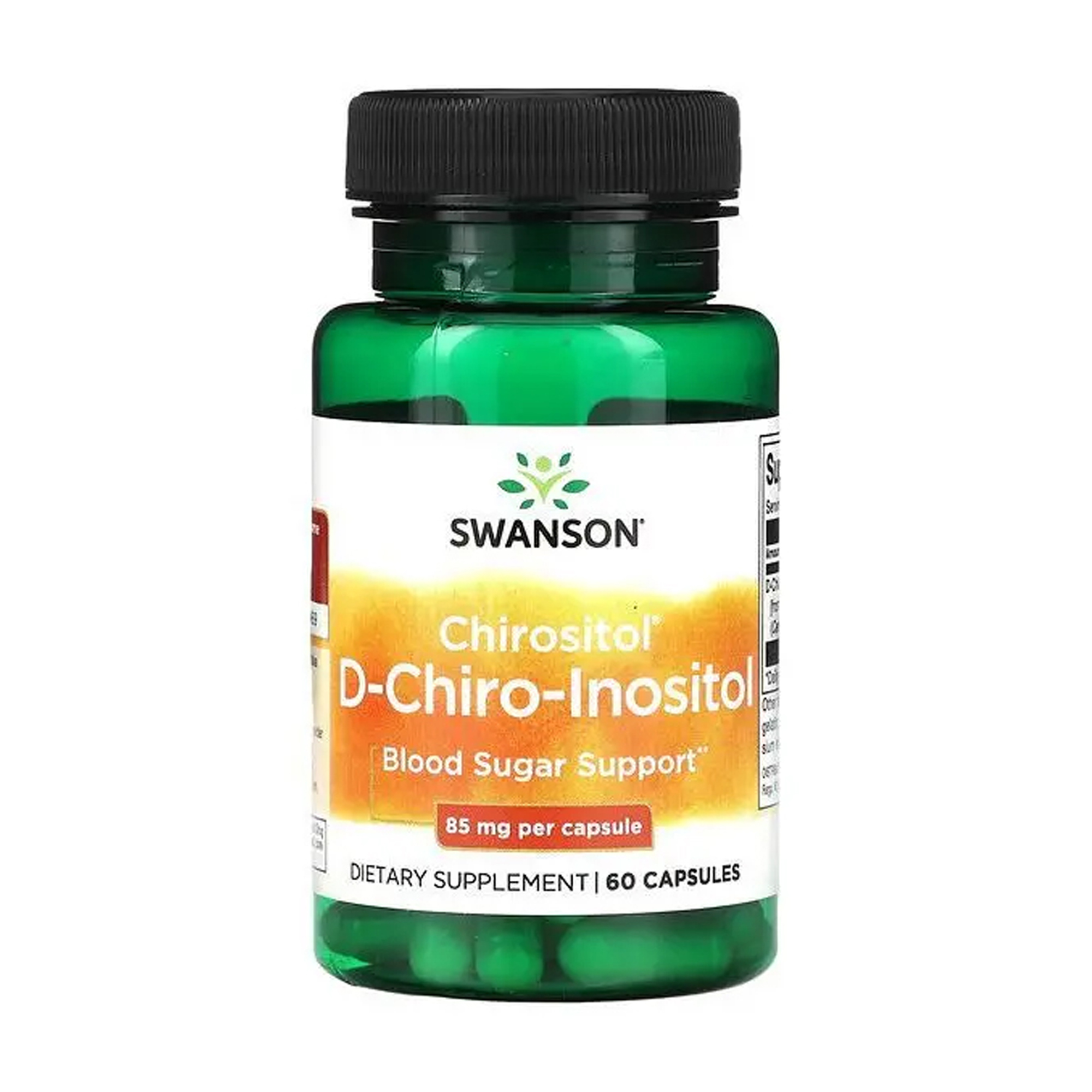 

Хірозитол D-хіро-інозитол Swanson Chirositol D-Chiro-Inositol 85 мг, 60 капсул