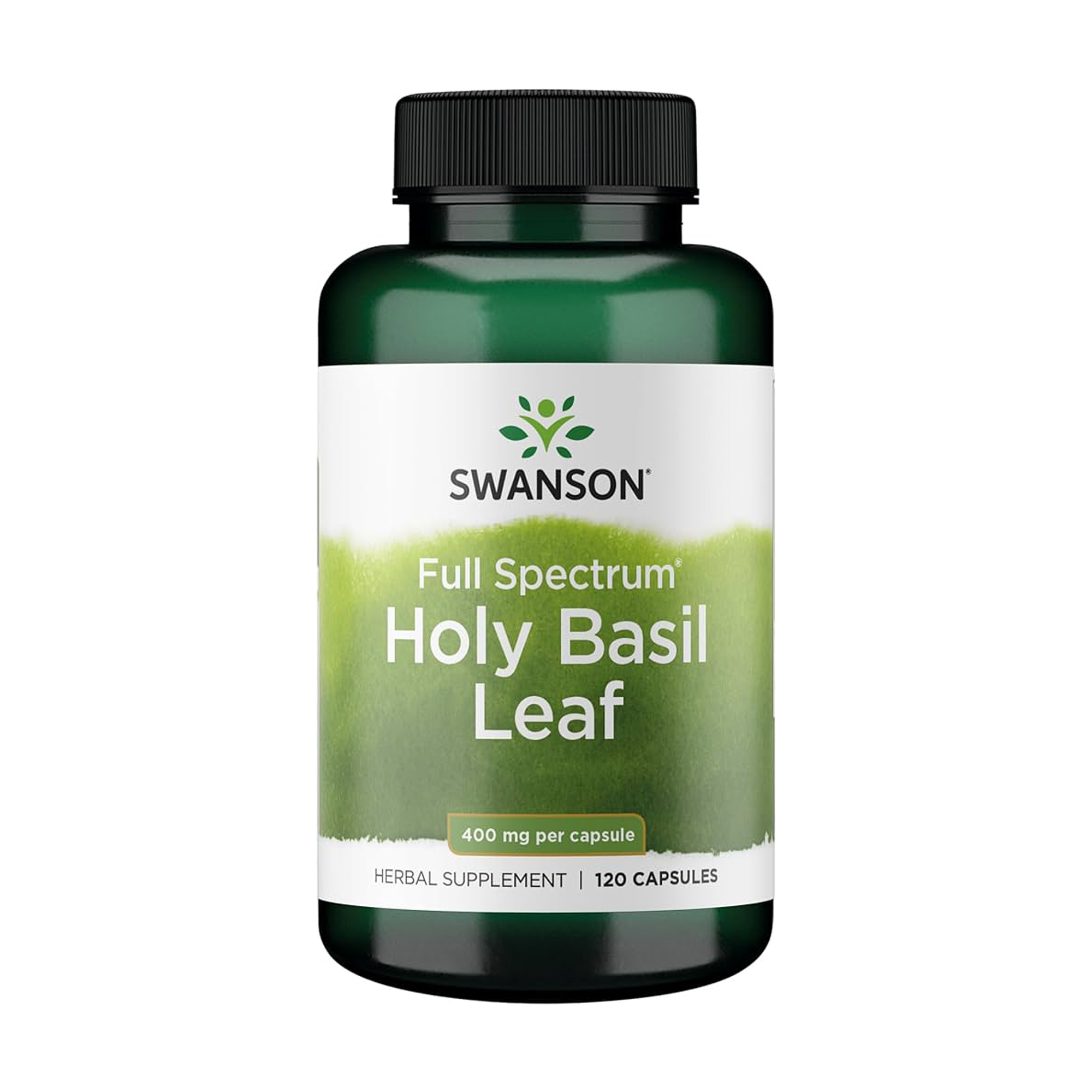 

Листя святого базиліку Swanson Full Spectrum Holy Basil Leaf 400 мг, 120 капсул