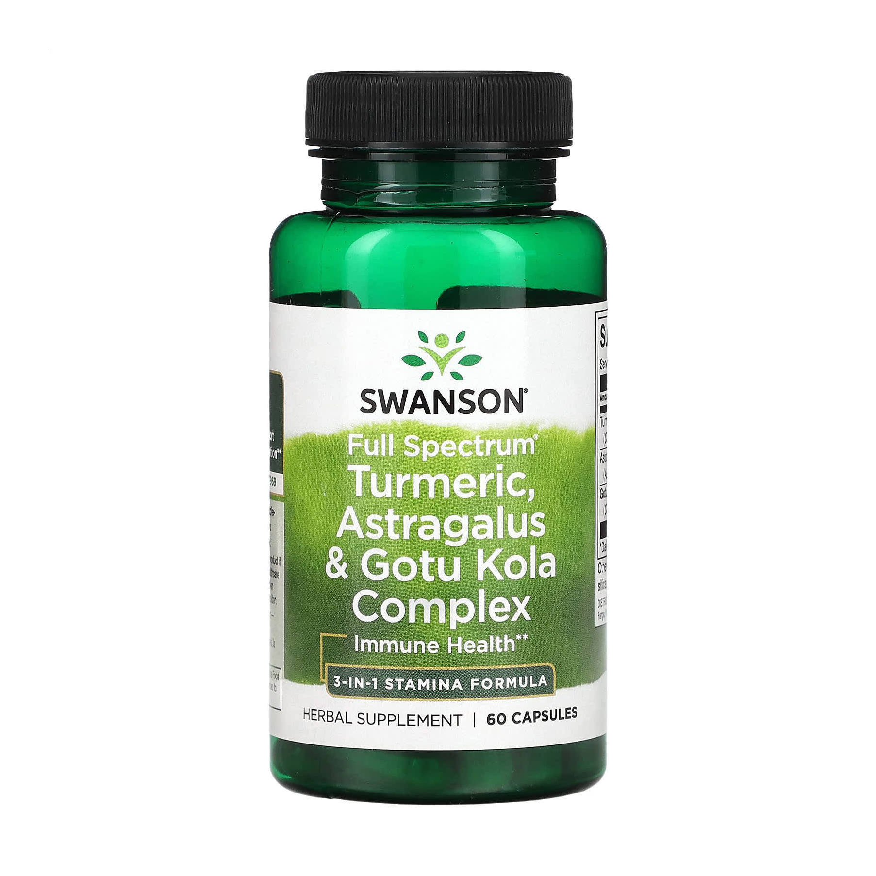 

Куркума, астрагал і готу кола Swanson Full Spectrum Turmeric, Astragalus & Gotu Kola Complex, 60 капсул