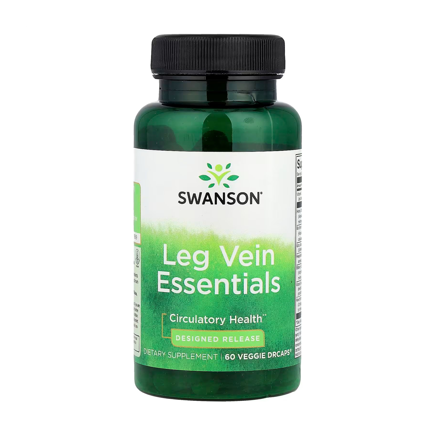 

Уцінка! Противарикозний комплекс Swanson Leg Vein Essentials Delayed-Release, 60 вегетаріанських капсул