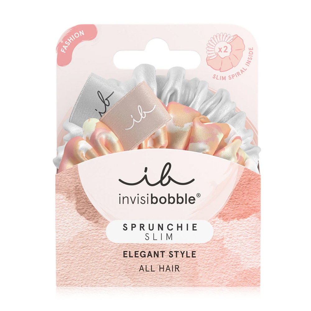

Резинка-браслет для волосся Invisibobble Sprunchie Slim Bella Chrome Оранжева і сіра