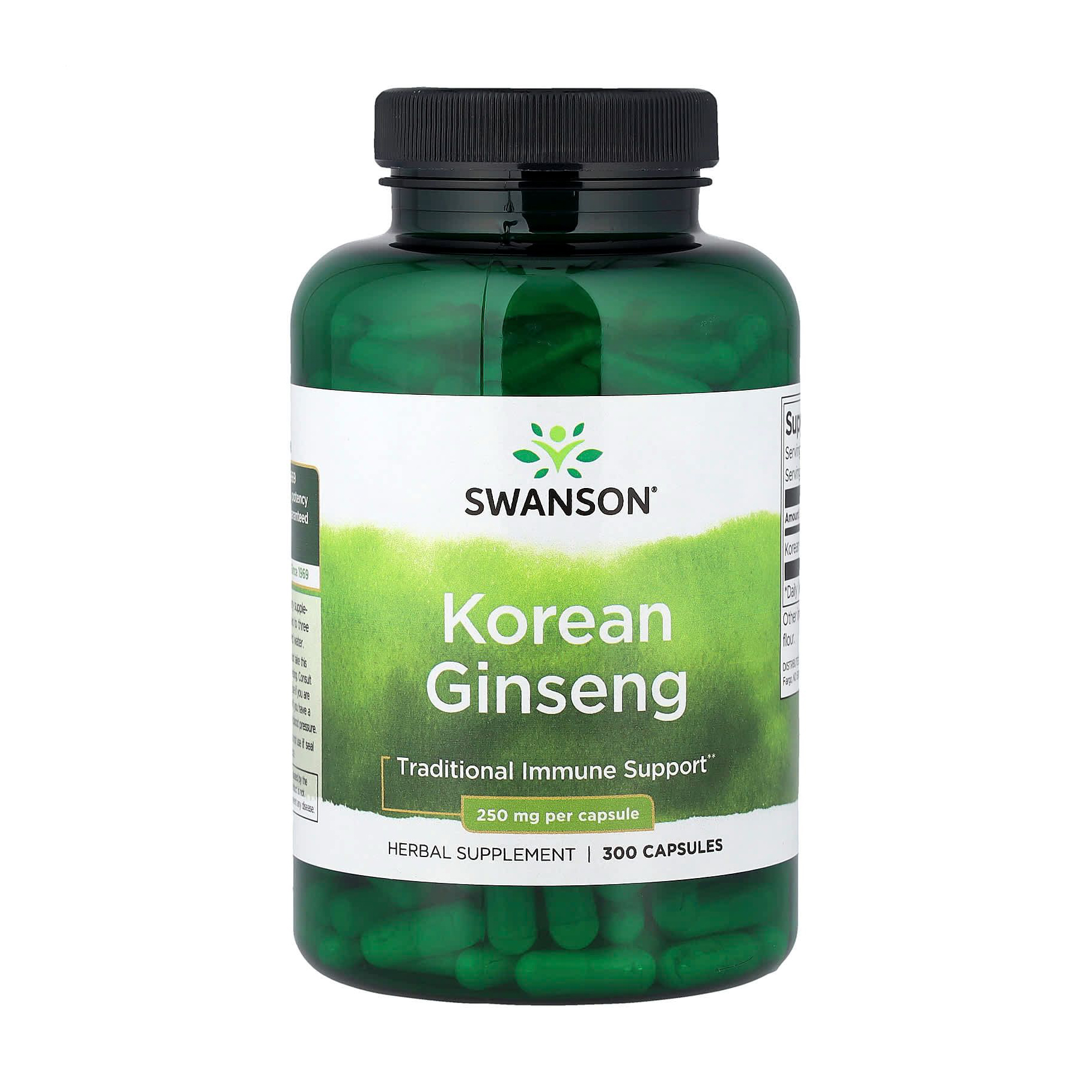 

Корейський женьшень Swanson Korean Ginseng 250 мг, 300 капсул