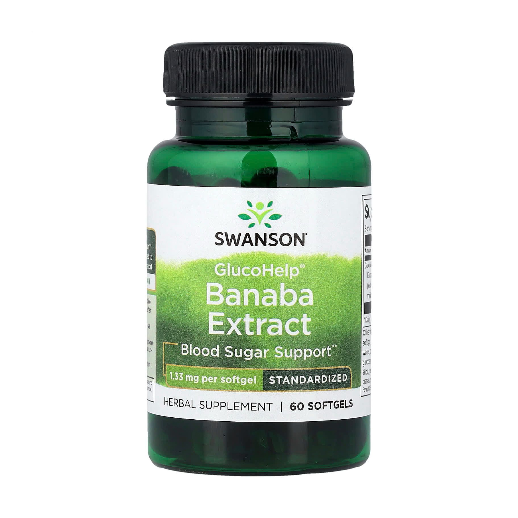 

Екстракт банаби Swanson GlucoHelp Banaba Extract 1.33 мг, 60 капсул