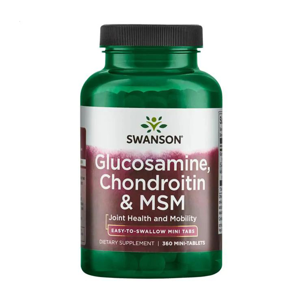 

Глюкозамін, хондроїтин і МСМ Swanson Glucosamine, Chondroitin & MSM, 360 таблеток