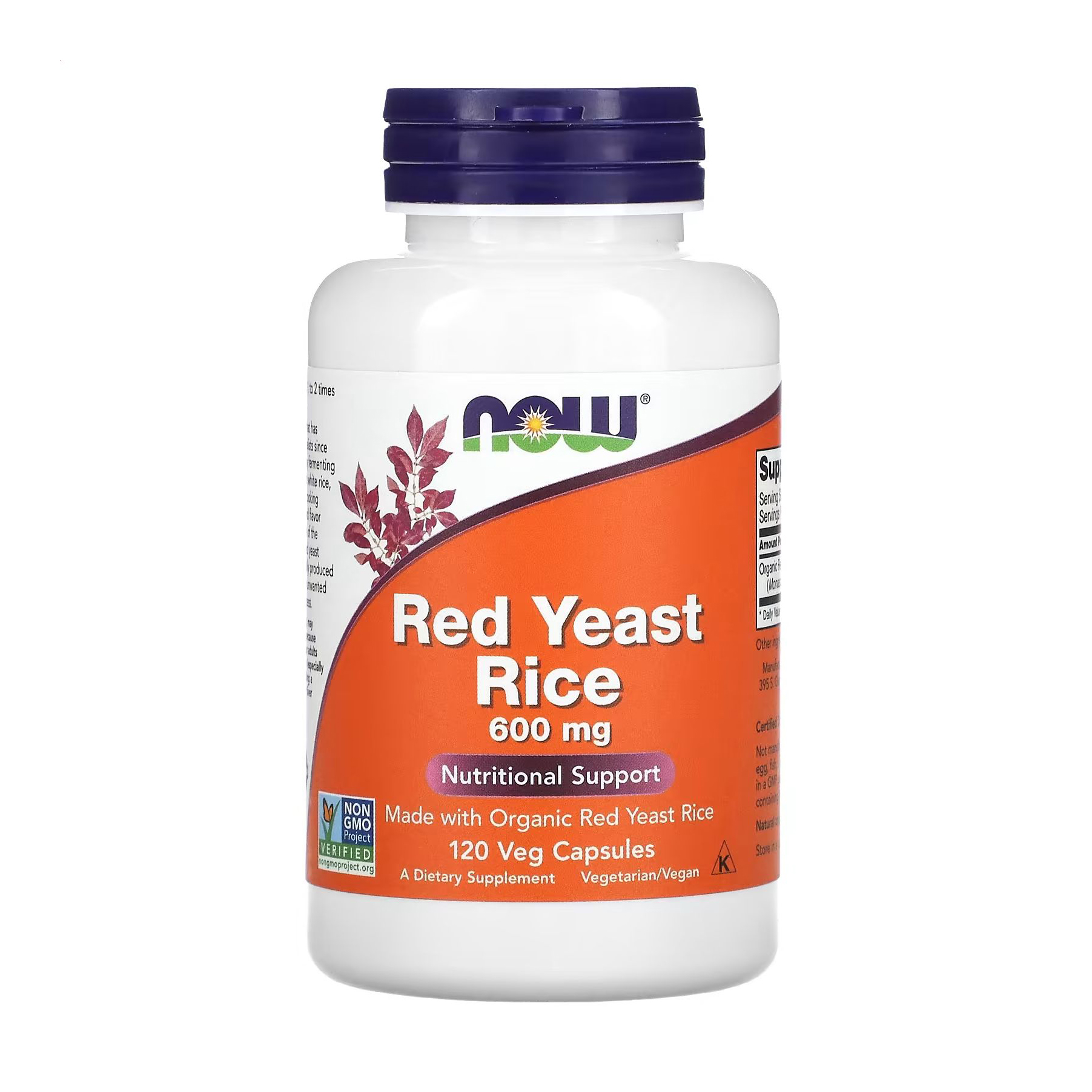 

Червоний дріжджовий рис NOW foods Red Yeast Rice 600 мг, 120 капсул