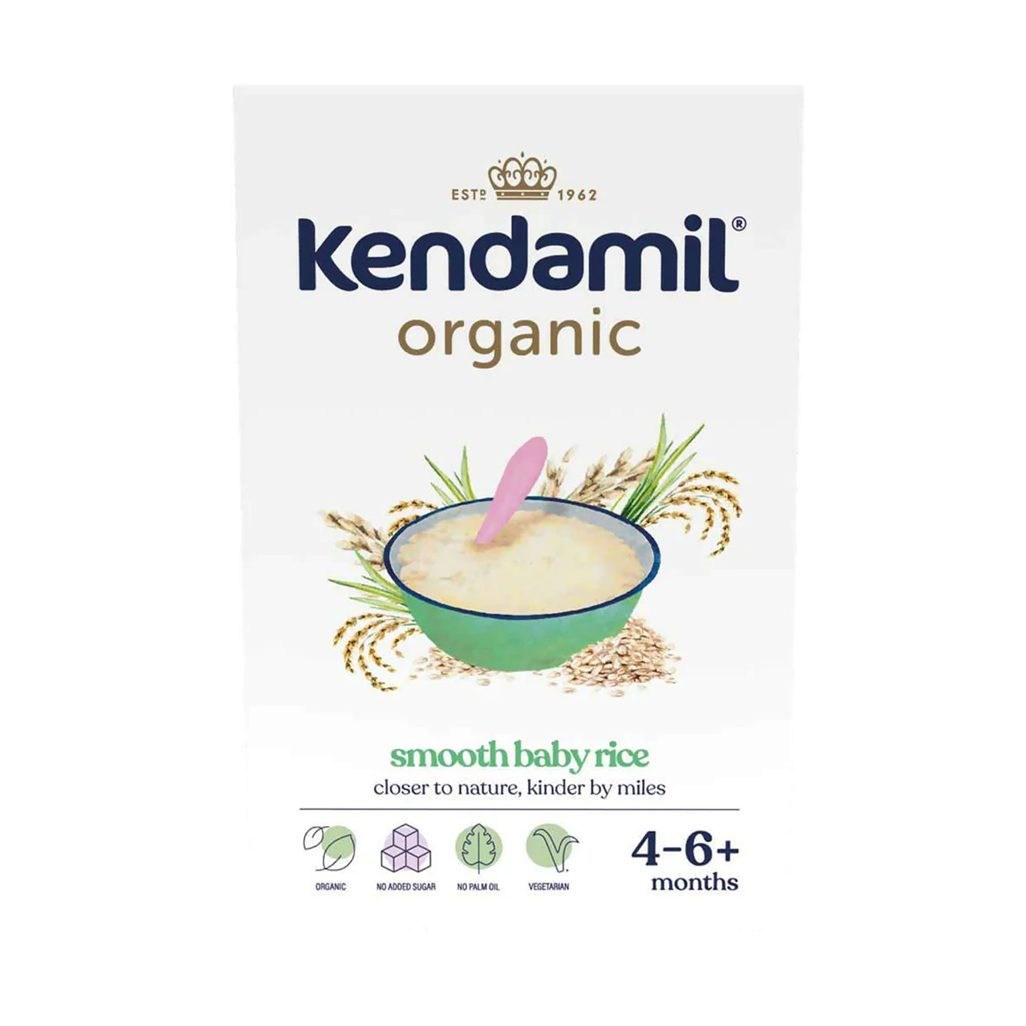 

Уцінка! Дитяча органічна безмолочна рисова каша Kendamil Organic, від 4-6 місяців, 120 г