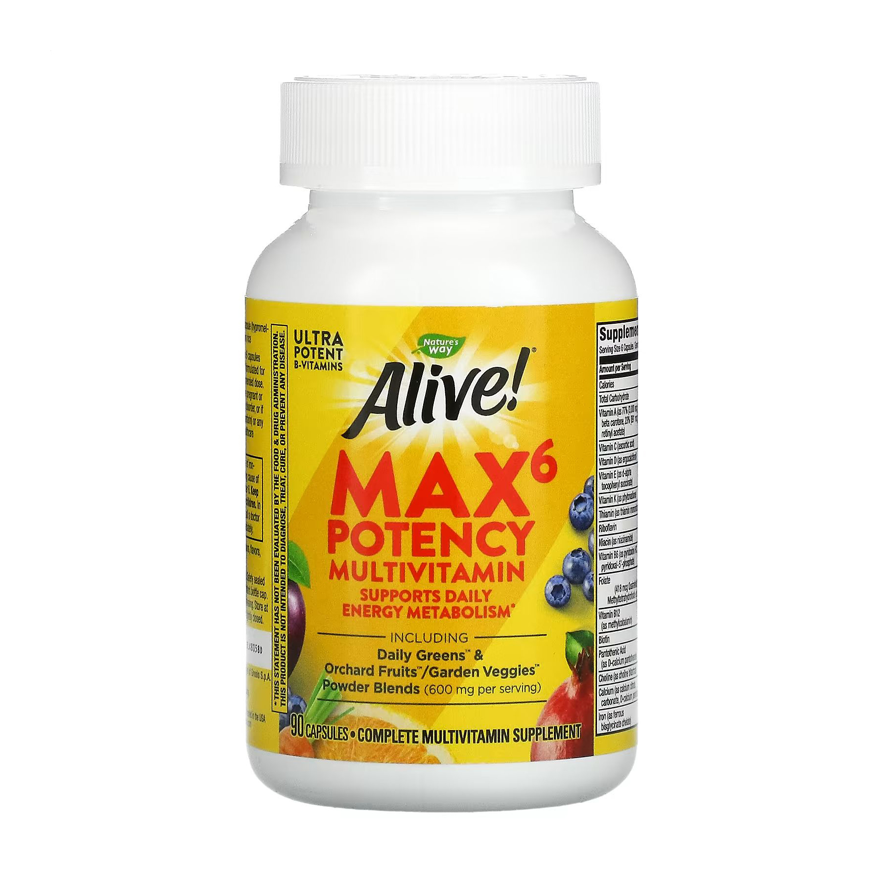 

Мультивітаміни Nature's Way Alive! Max6 Daily Multi-Vitamin Max Potency, 90 капсул