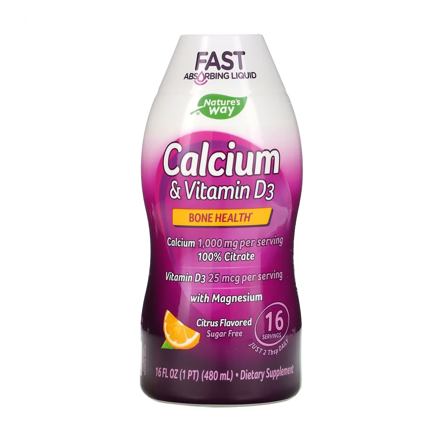 

Кальцій та вітамін Д3 Nature's Way Calcium & Vitamin D3, в рідині, 480 мл