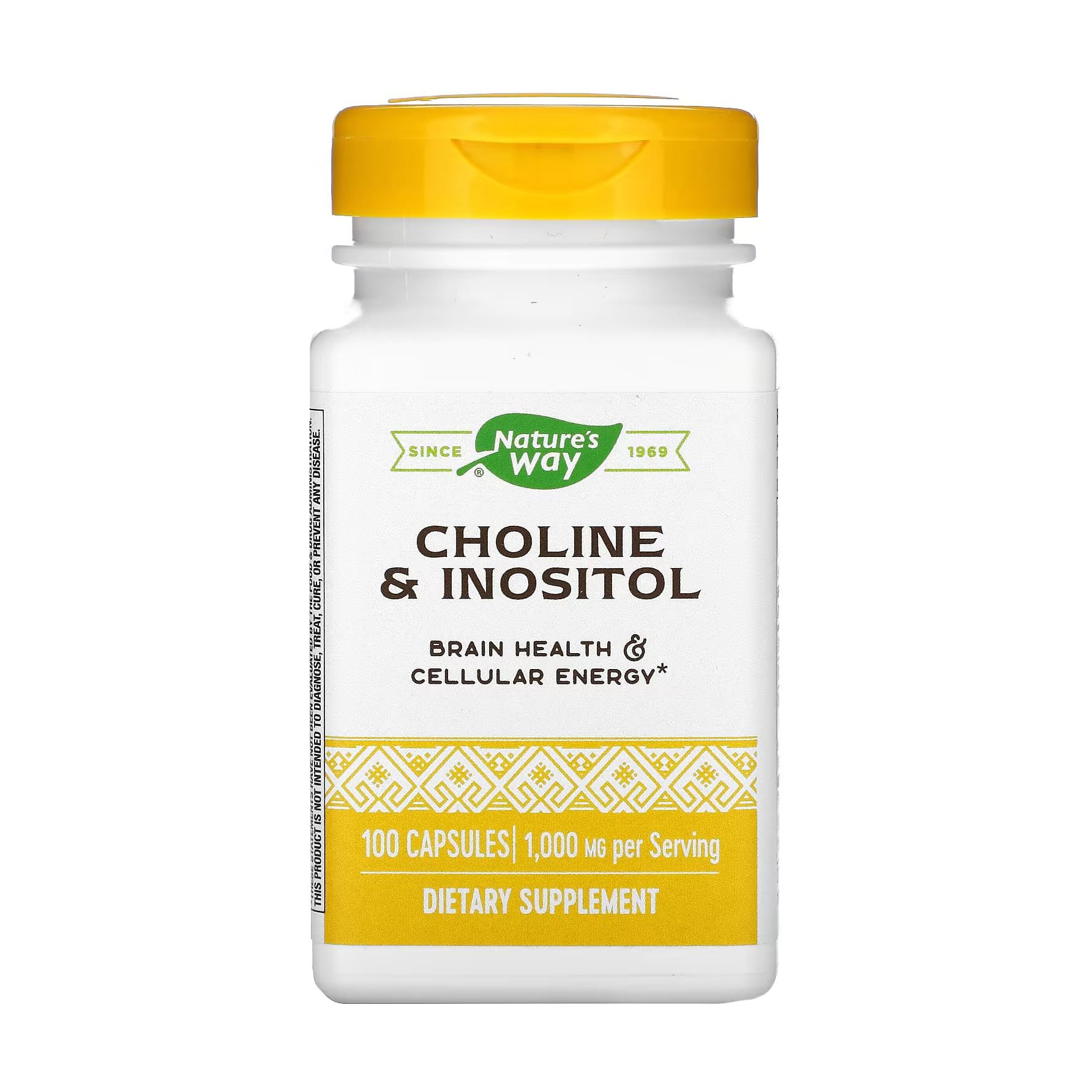 

Холін та інозитол Nature's Way Choline & Inositol 1000 мг, 100 капсул