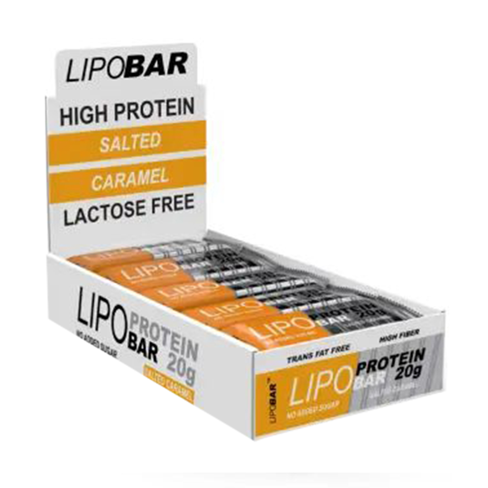 

Протеїновий батончик Lipobar Protein Bar Солона карамель, 20*50 г
