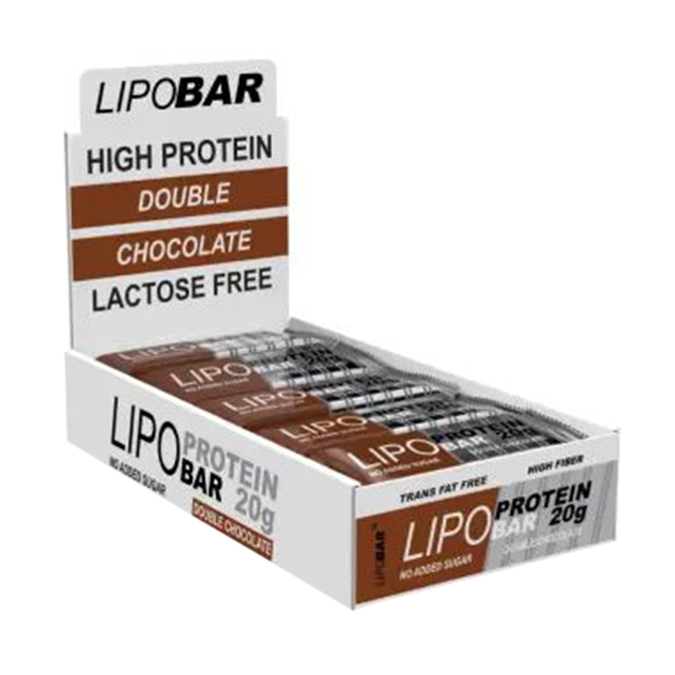 

Протеїновий батончик Lipobar Protein Bar Подвійний шоколад, 20*50 г