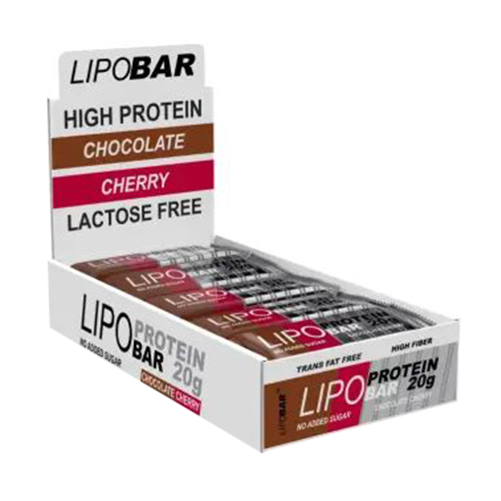 

Протеїновий батончик Lipobar Protein Bar Шоколад-вишня, 20*50 г