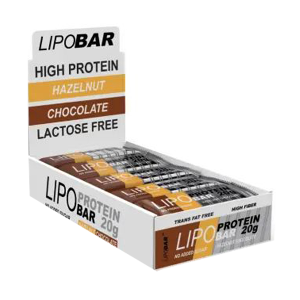 

Протеїновий батончик Lipobar Protein Bar Фундук-шоколад, 20*50 г