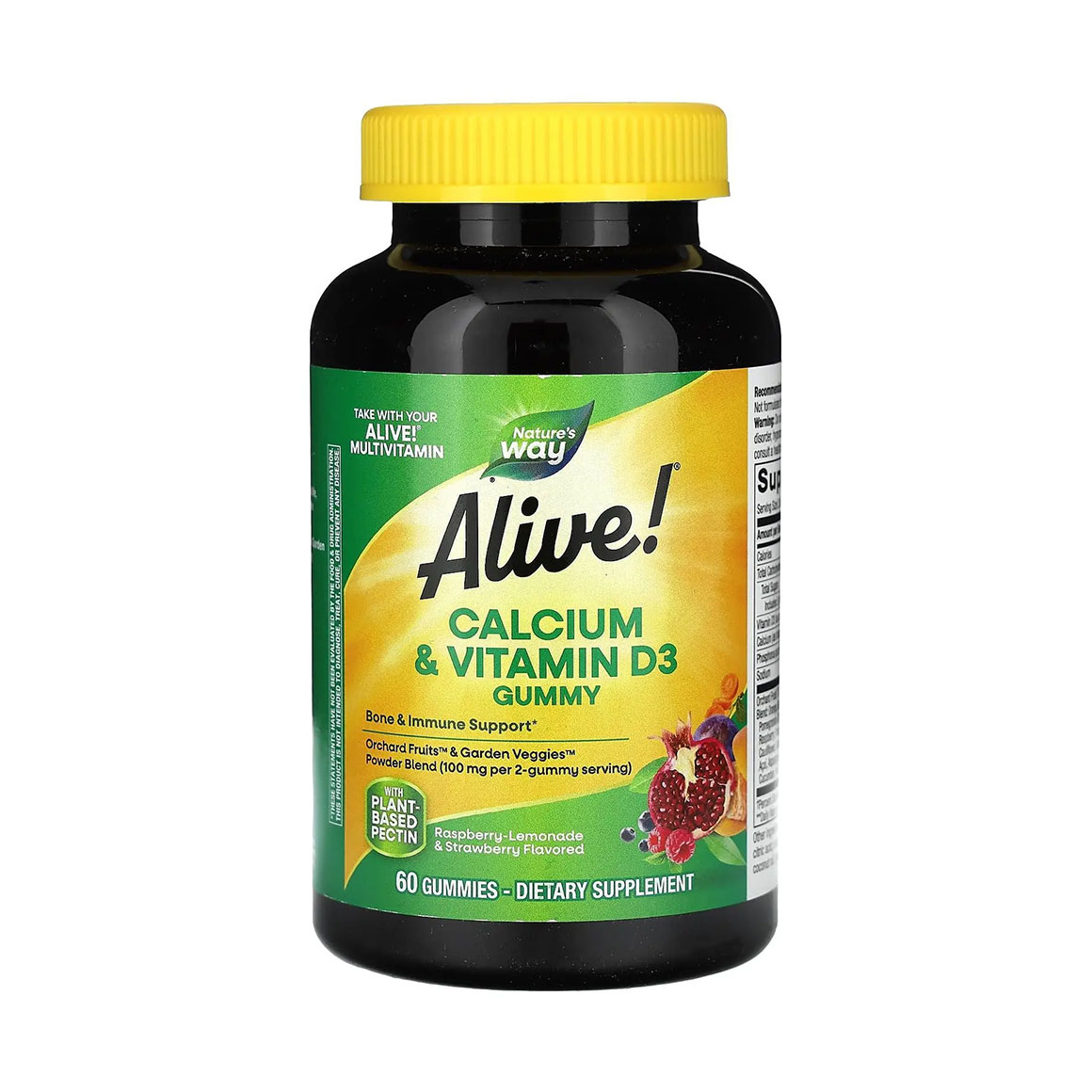 

Вітамінно-мінеральний Nature's Way Alive! Calcium Gummies Plus Vitamin D3, 60 жувальних цукерок