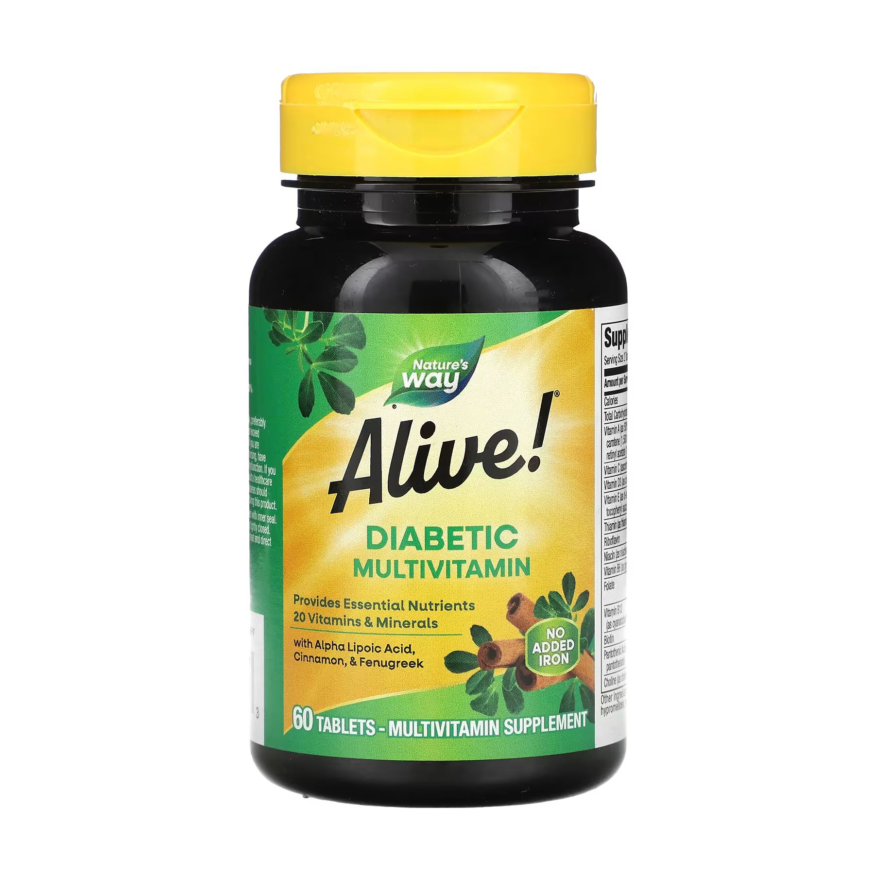 

Мультивітаміни Nature's Way Alive! Diabetic Multivitamin для діабетиків, 60 таблеток