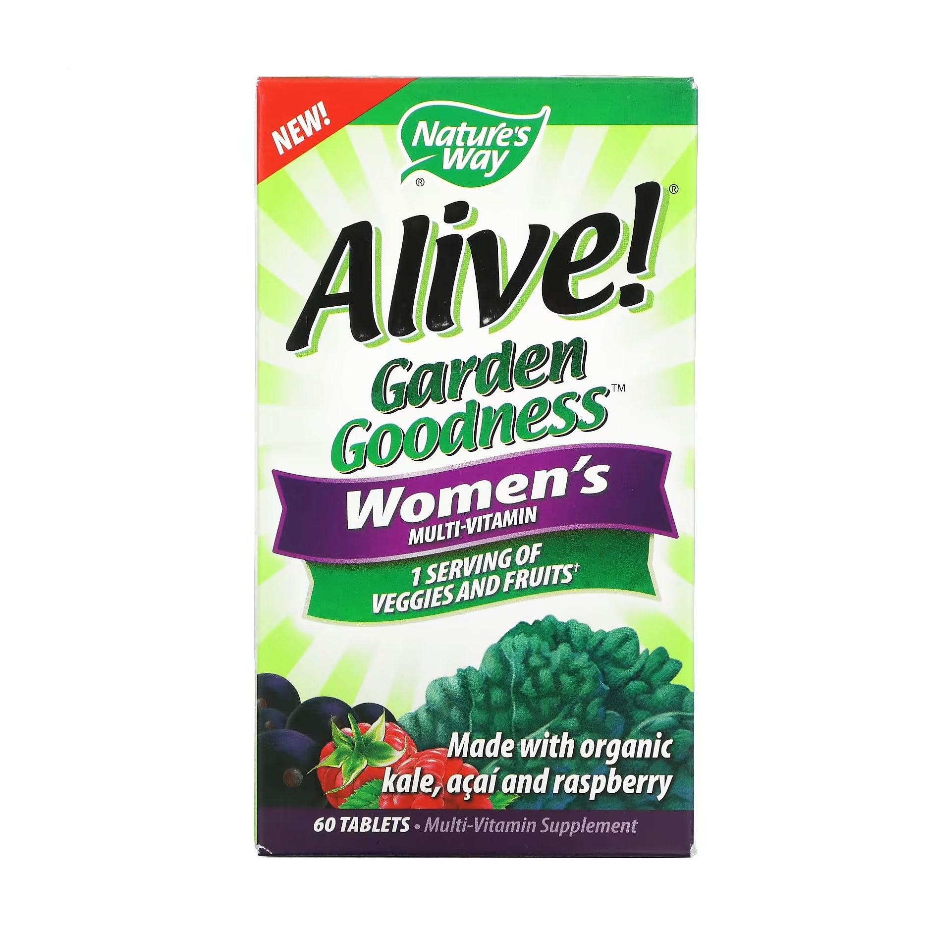 

Уцінка! Жіночі мультивітаміни Nature's Way Alive! Garden Goodness Women's Multi-Vitamin, 60 таблеток