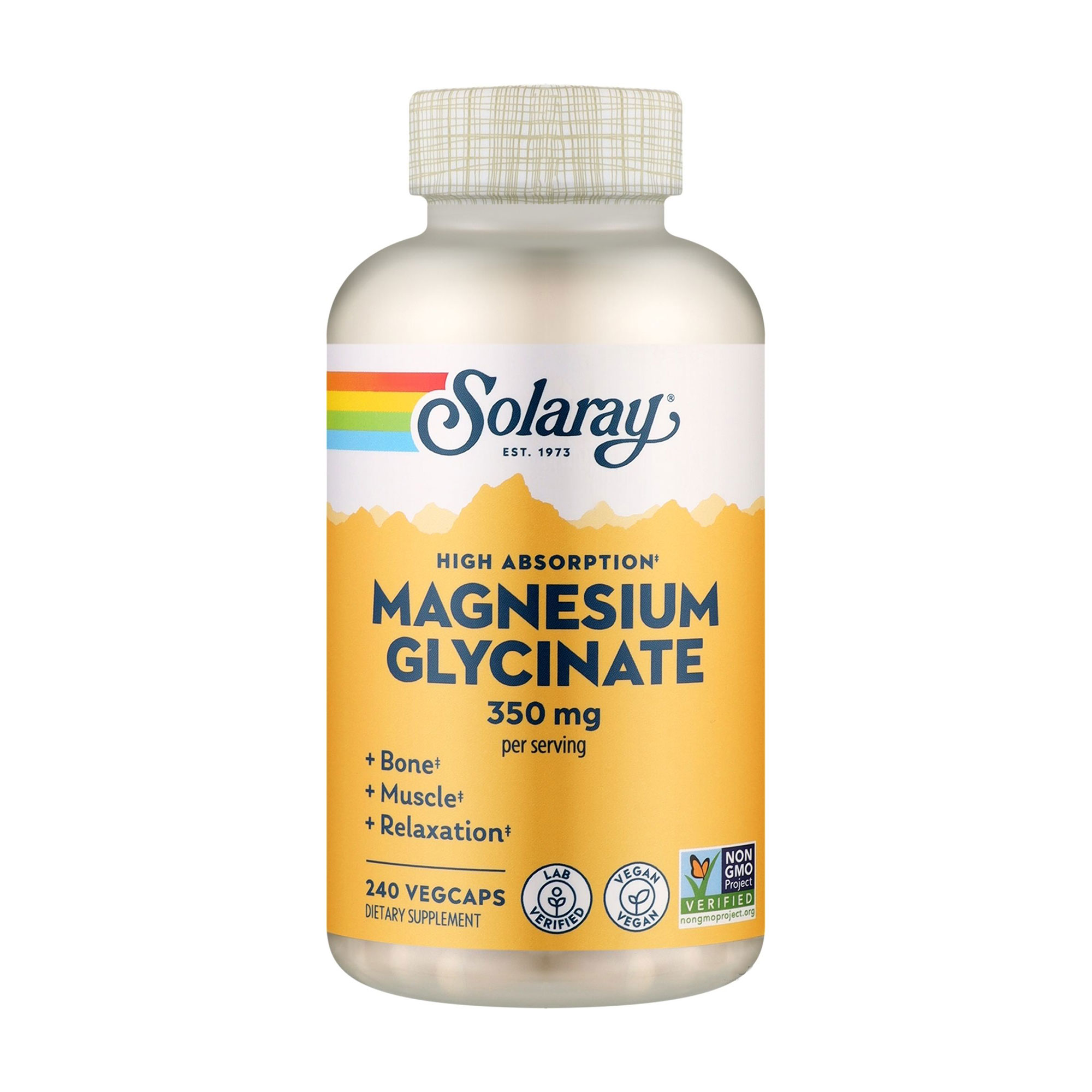 Гліцинат магнію Solaray Magnesium Glycinate 350 мг, 240 вегетаріанських капсул