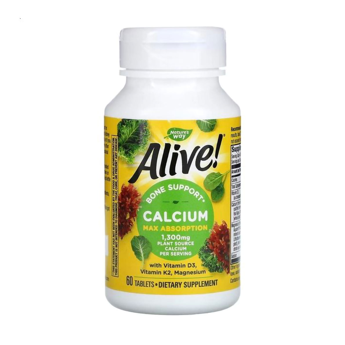 

Уцінка! Кальцій Nature's Way Alive! Calcium Bone Support Підтримка кісток, 60 таблеток