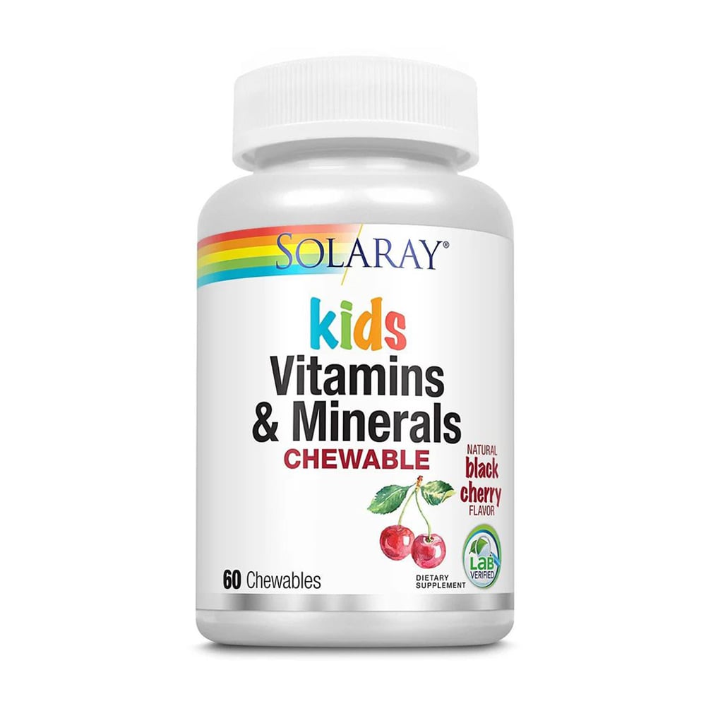

Вітаміни та мінерали для дітей Solaray Children's Chewable Vitamins & Minerals зі смаком чорної вишні, 60 жувальних таблеток