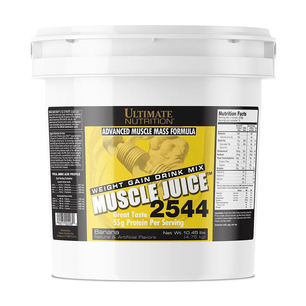 

Гейнер Ultimate Nutrition Muscle Juice 2544 Банан, в порошку, 4.75 кг