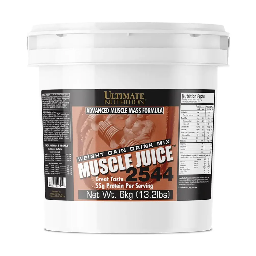 

Гейнер Ultimate Nutrition Muscle Juice 2544 Шоколад, в порошку, 6 кг