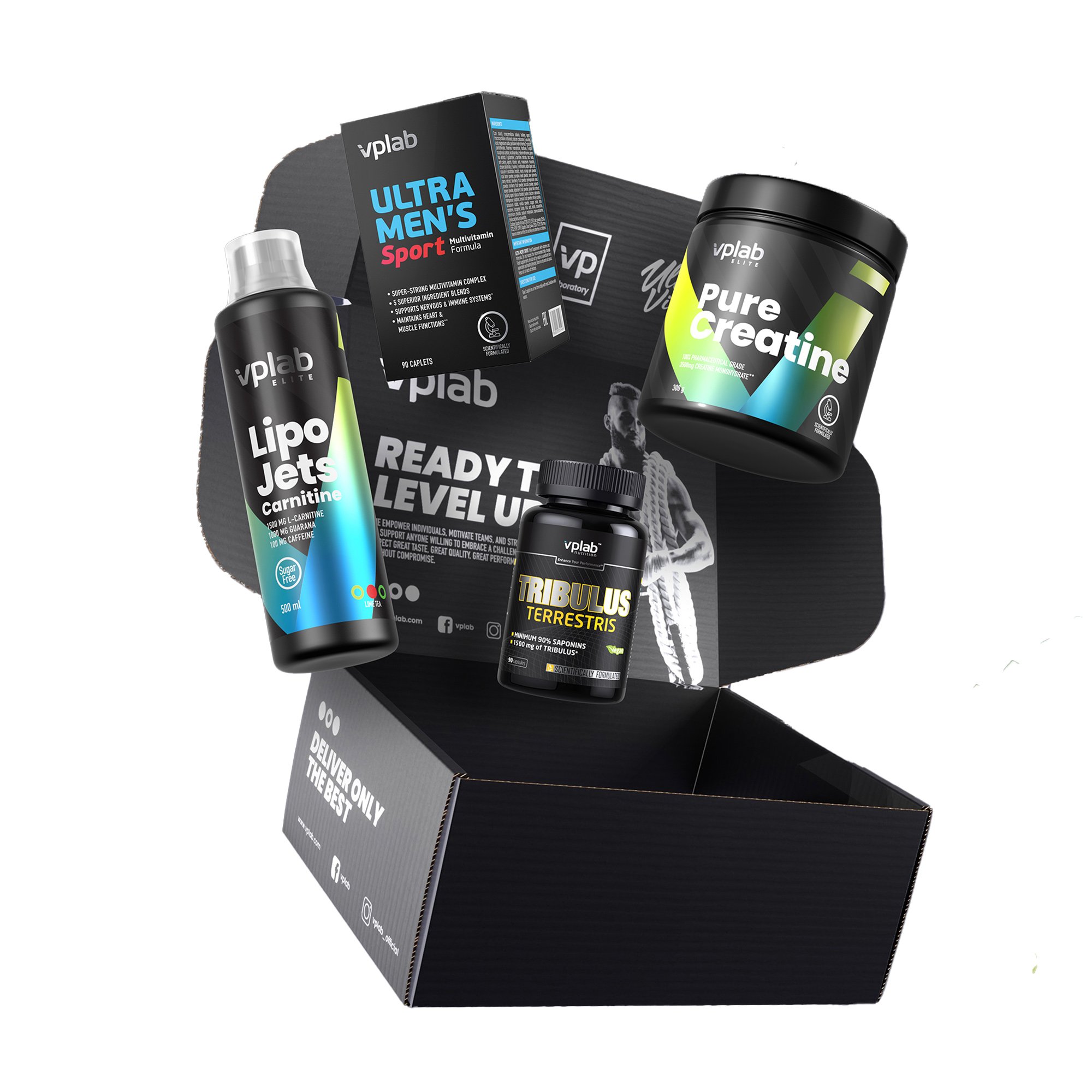 

Подарунковий набір дієтичних добавок для чоловіків VPLab Ultra Men's Health & Muscle Bundle, 4 предмети